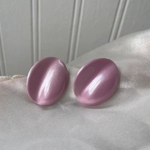 Vintage Pink Iridescent Round Earrings
